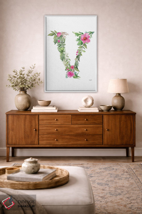 تابلو دکوراتیو حرف V گیاهی اثر کلسی مک نت - D4W