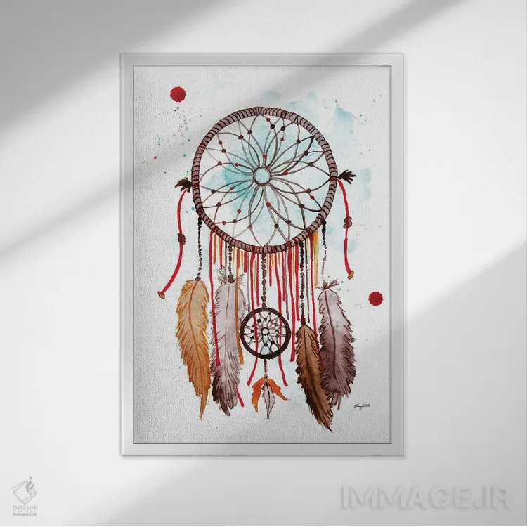 تابلو دکوراتیو دست ساز رویاگیر II اثر کلسی مک نت - نمای قابدار سفید