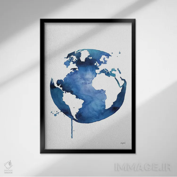 تابلو دکوراتیو روز زمین اثر کلسی مک نت - نمای قابدار مشکی