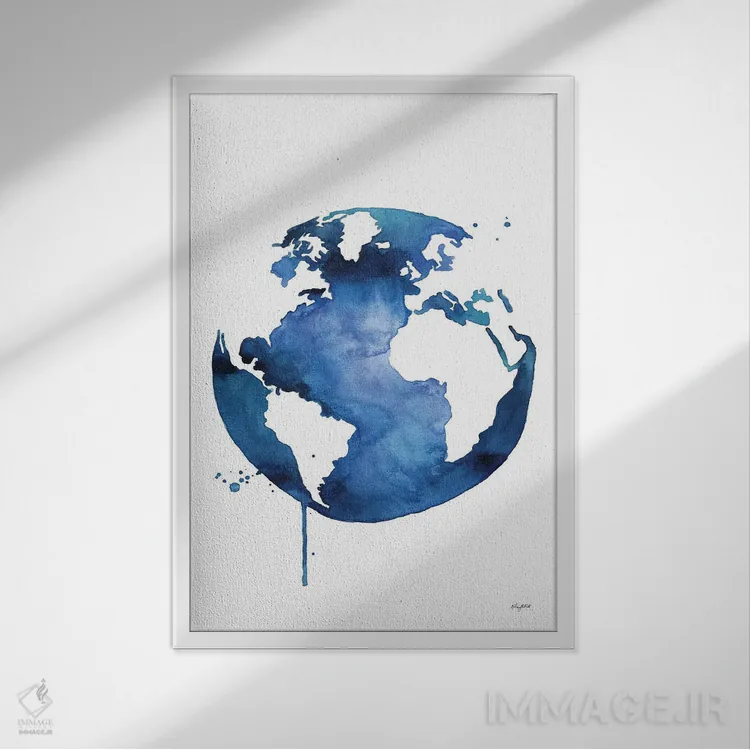 تابلو دکوراتیو روز زمین اثر کلسی مک نت - نمای قابدار سفید