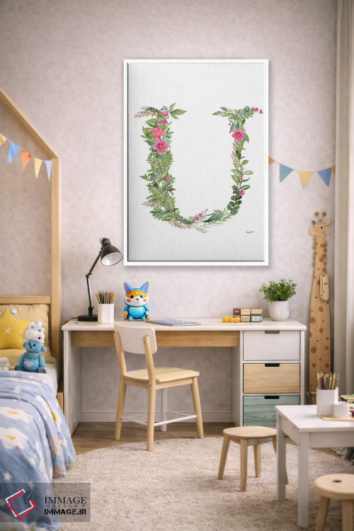 تابلو دکوراتیو حرف U گیاهی اثر کلسی مک نت - D1W