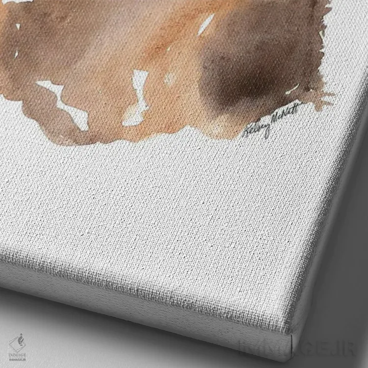 تابلو دکوراتیو خرس با تاج گل اثر کلسی مک نت - نمای نزدیک بافت بوم