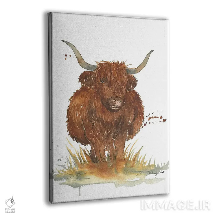 تابلو دکوراتیو گاو کوهستانی اثر کلسی مک نت - نمای پرسپکتیو محصول