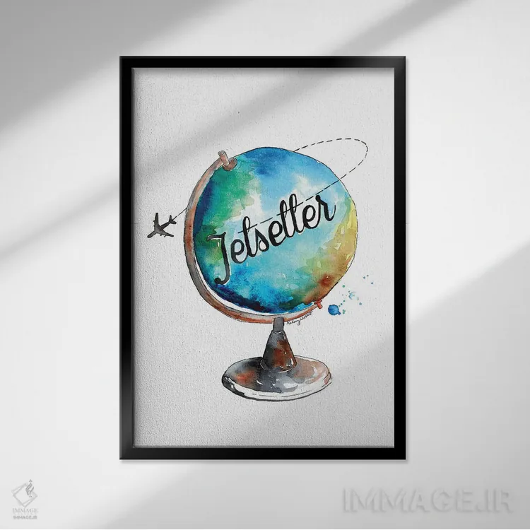 تابلو مینیمال اهل سفر اثر کلسی مک نت - نمای قابدار مشکی