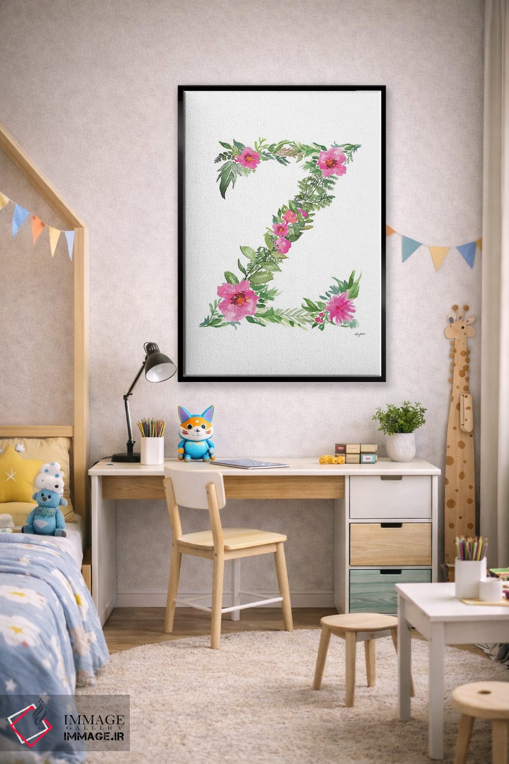 تابلو دکوراتیو حرف Z گیاهی اثر کلسی مک نت - D2B