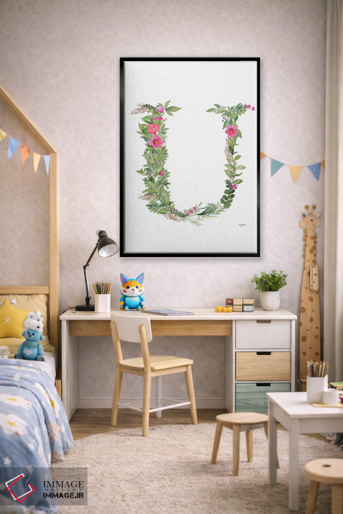 تابلو دکوراتیو حرف U گیاهی اثر کلسی مک نت - D2B