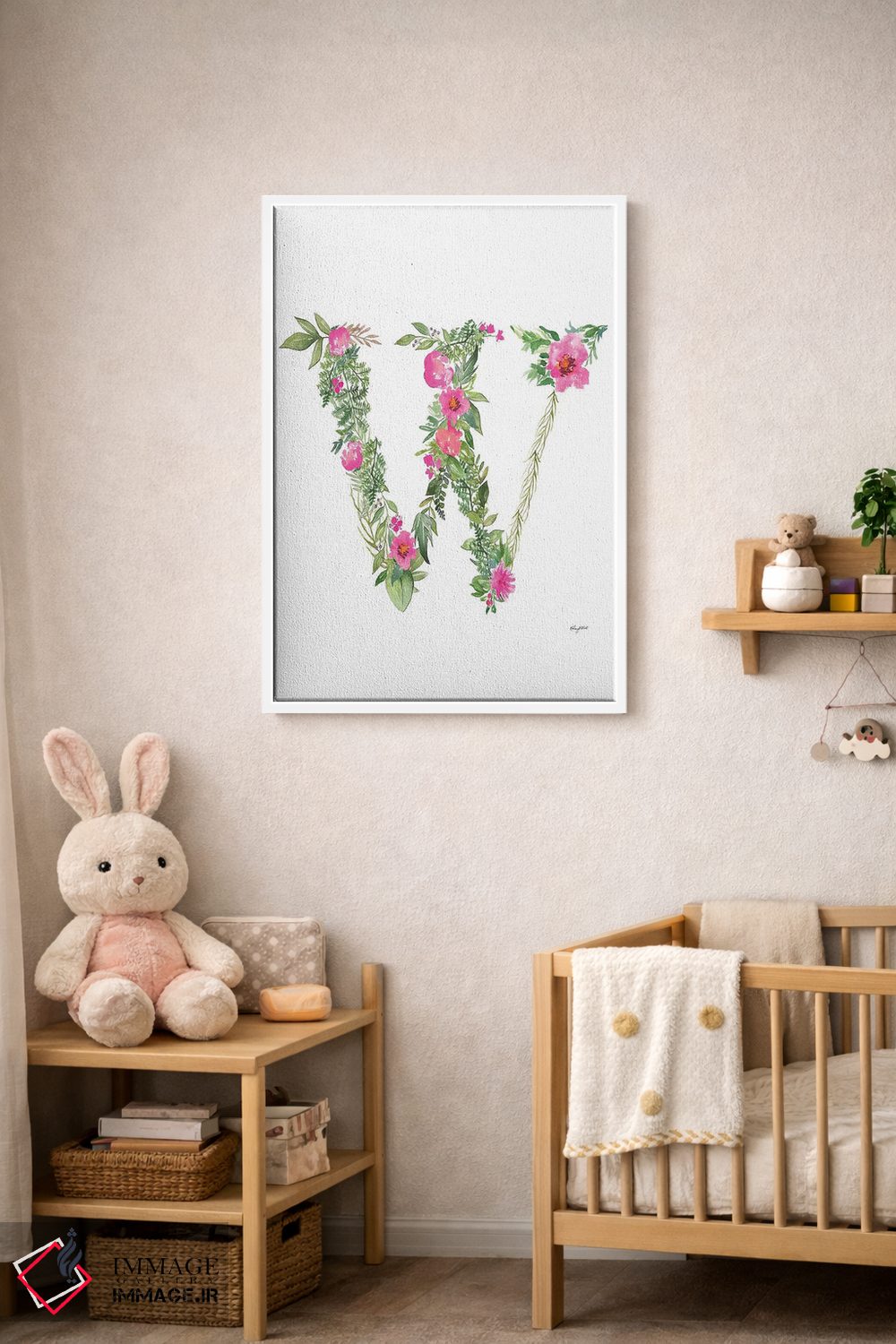 تابلو دکوراتیو حرف W گیاهی اثر کلسی مک نت - D3W