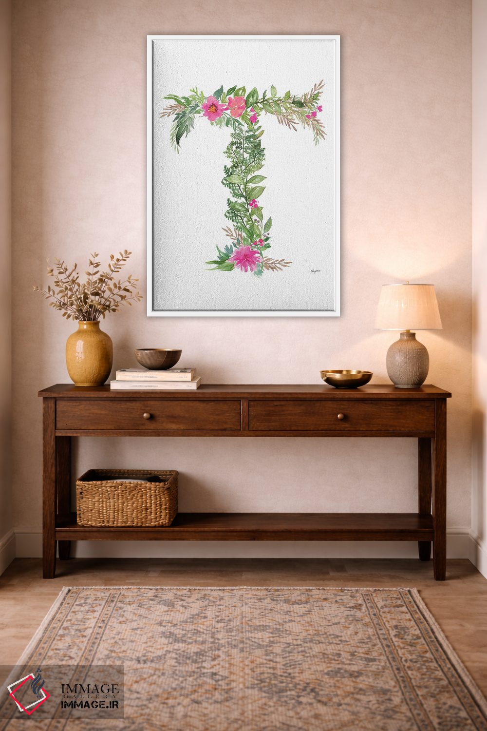 تابلو دکوراتیو حرف T گیاهی اثر کلسی مک نت - D3W