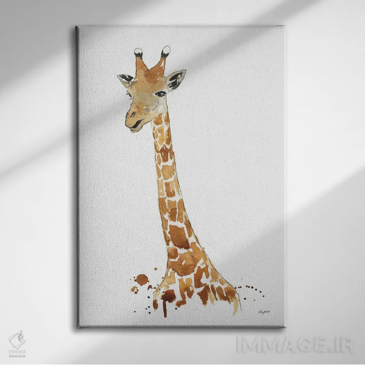 تابلو دکوراتیو زرافه اثر کلسی مک نت - نمای روبهرو روی دیوار