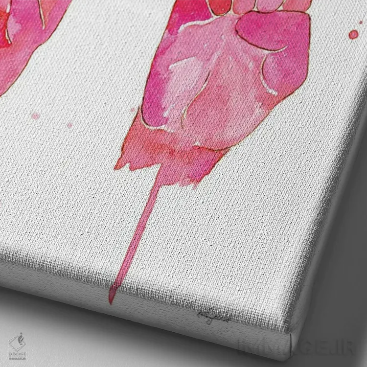 تابلو مینیمال علامت عشق اثر کلسی مک نت - نمای نزدیک بافت بوم