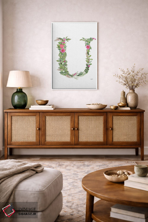 تابلو دکوراتیو حرف U گیاهی اثر کلسی مک نت - D3W