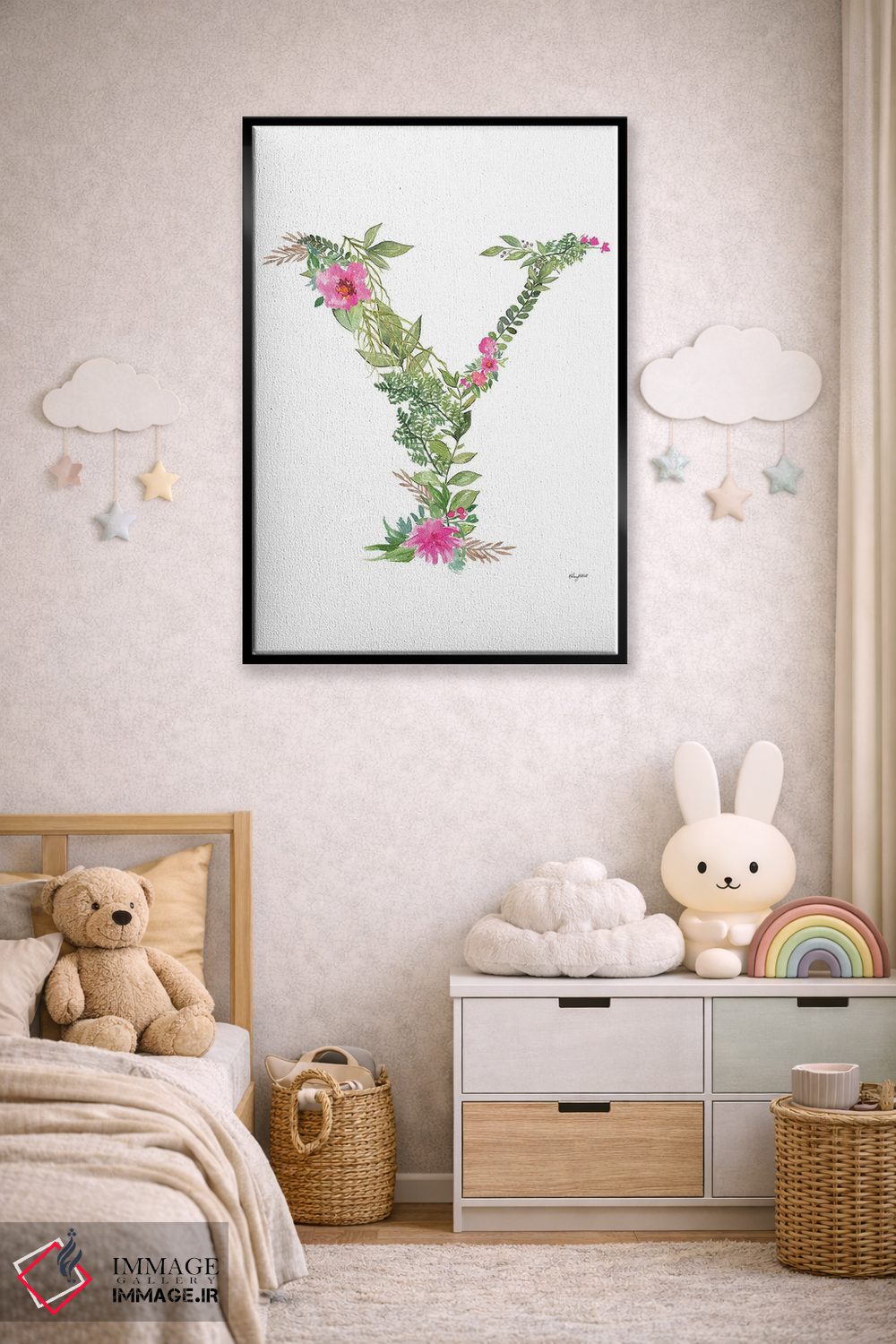 تابلو دکوراتیو حرف Y گیاهی اثر کلسی مک نت - D5B