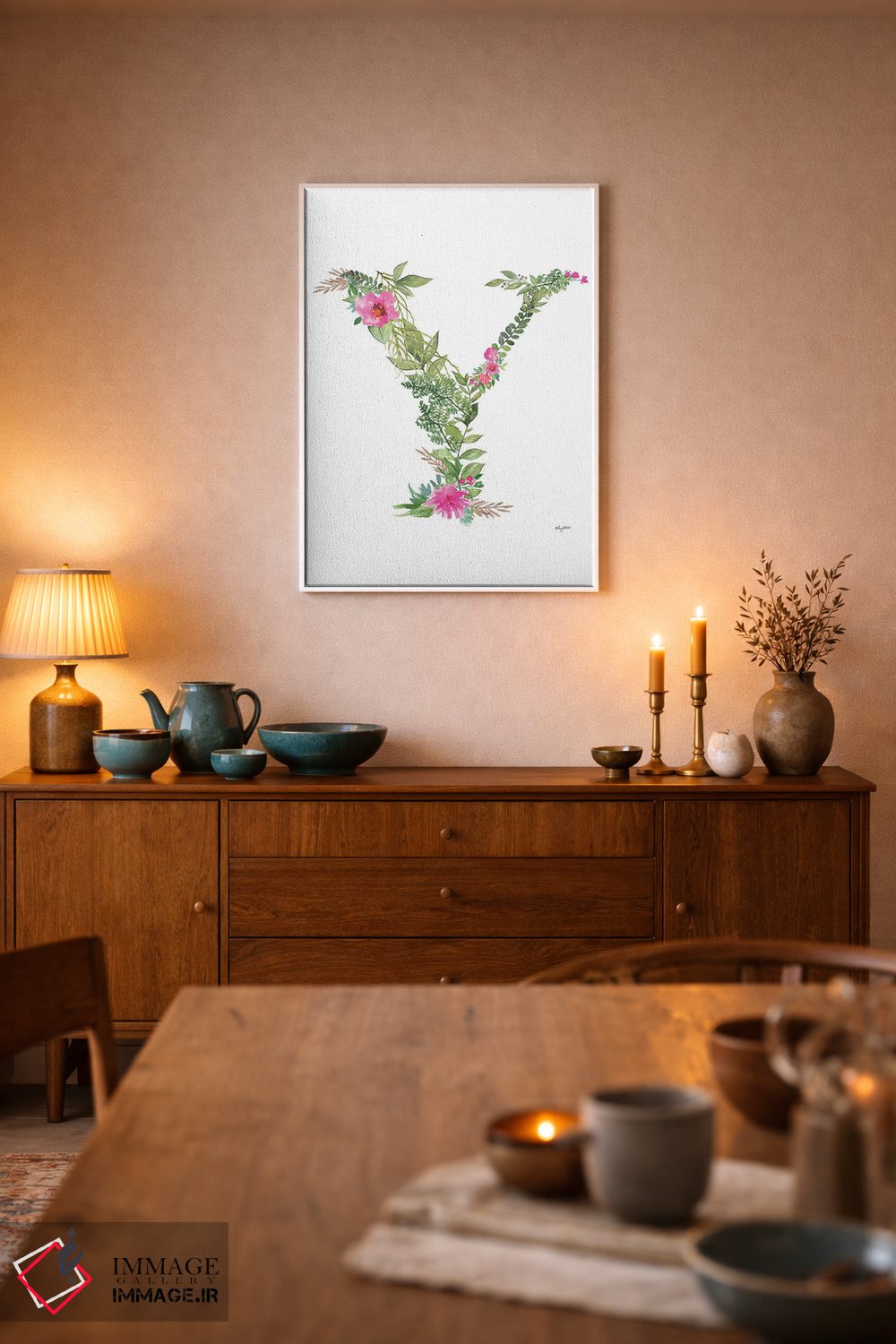 تابلو دکوراتیو حرف Y گیاهی اثر کلسی مک نت - D6W