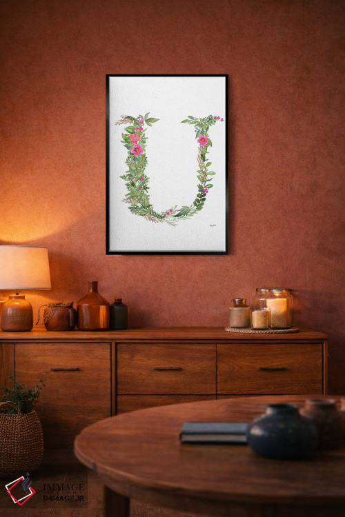 تابلو دکوراتیو حرف U گیاهی اثر کلسی مک نت - D5B