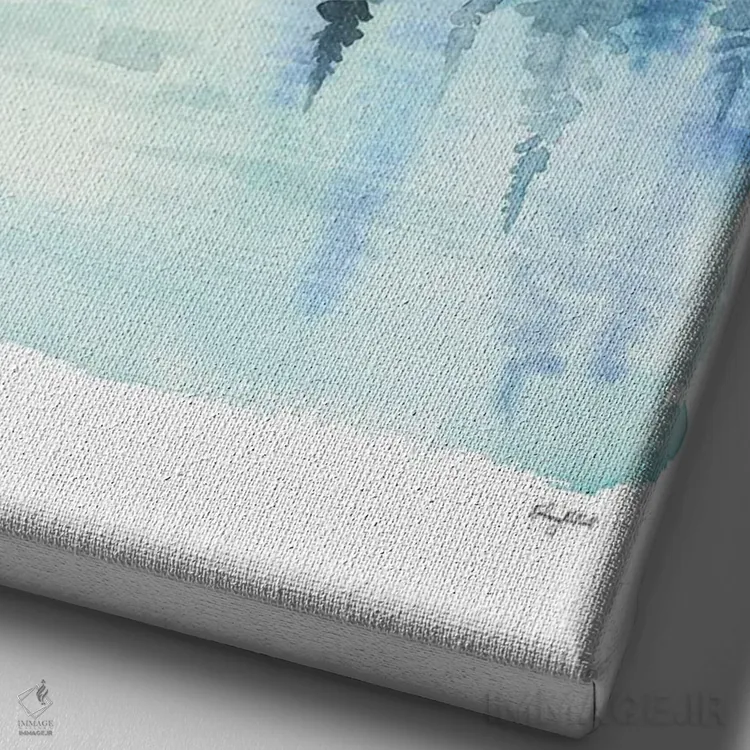 تابلو مینیمال آب های مه آلود اثر کلسی مک نت - نمای نزدیک بافت بوم