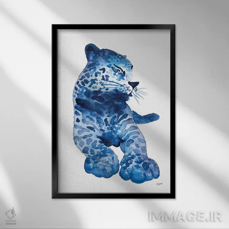 تابلو دکوراتیو پلنگ دوست داشتنی اثر کلسی مک نت - نمای قابدار مشکی