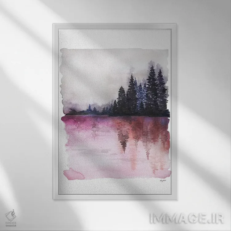 تابلو مینیمال آب های مه آلود ۲ اثر کلسی مک نت - نمای قابدار سفید