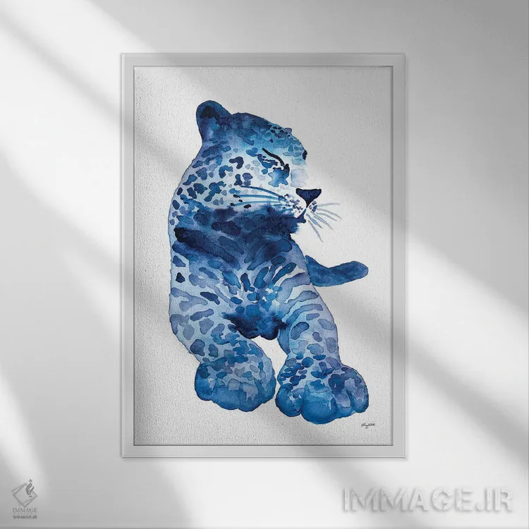 تابلو دکوراتیو پلنگ دوست داشتنی اثر کلسی مک نت - نمای قابدار سفید