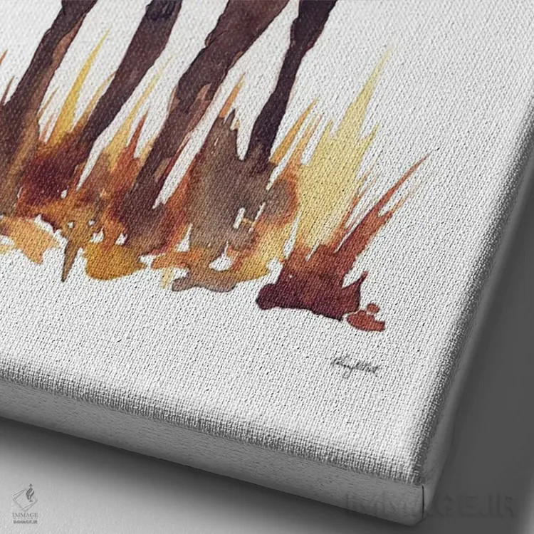 تابلو دکوراتیو گوزن شمالی اثر کلسی مک نت - نمای نزدیک بافت بوم