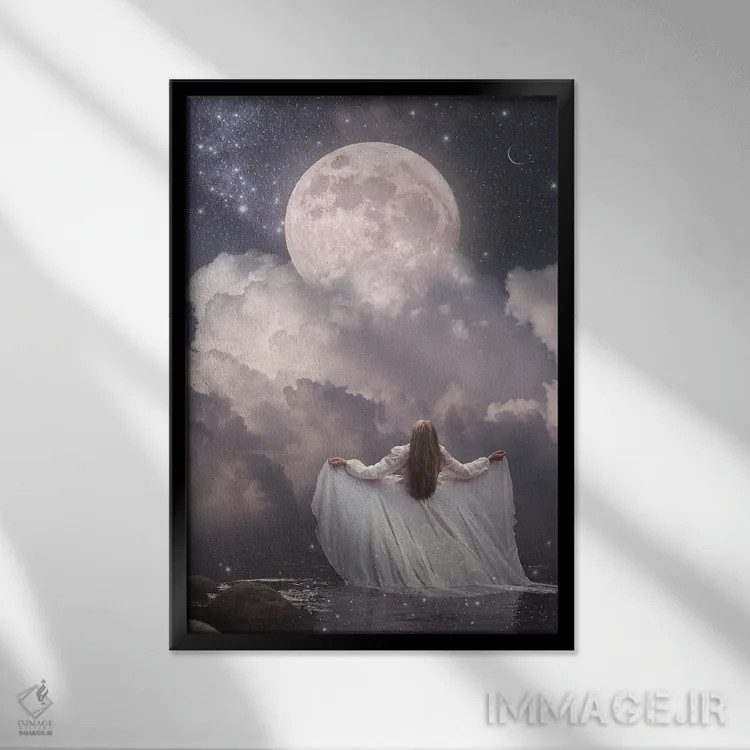 تابلو دکوراتیو فصل سرطان اثر مدنایت مون ویژوالز - نمای قابدار مشکی