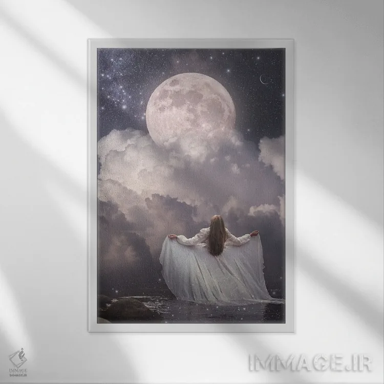 تابلو دکوراتیو فصل سرطان اثر مدنایت مون ویژوالز - نمای قابدار سفید