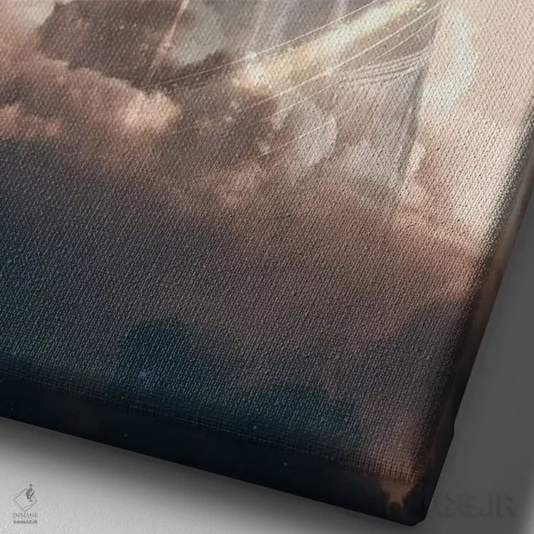 تابلو دکوراتیو ماه نو در برج جوزا اثر مدنایت مون ویژوالز - نمای نزدیک بافت بوم