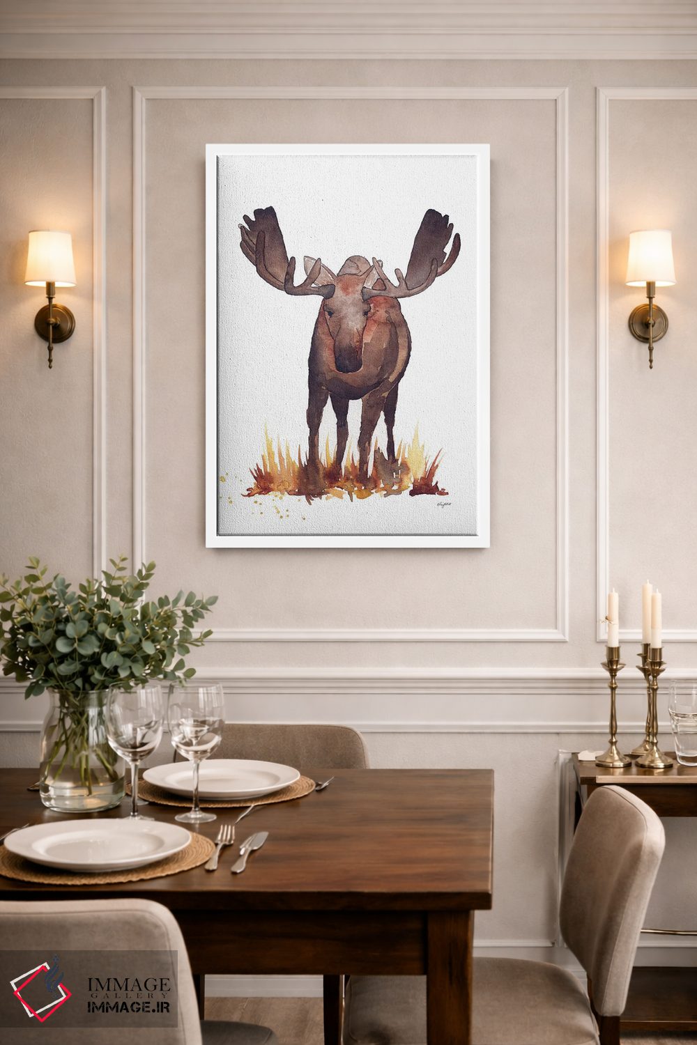 تابلو دکوراتیو گوزن شمالی اثر کلسی مک نت - D1W