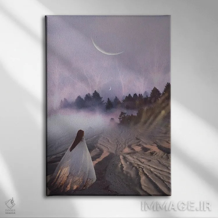 تابلو دکوراتیو اقامت کوتاه اثر مدنایت مون ویژوالز - نمای روبهرو روی دیوار