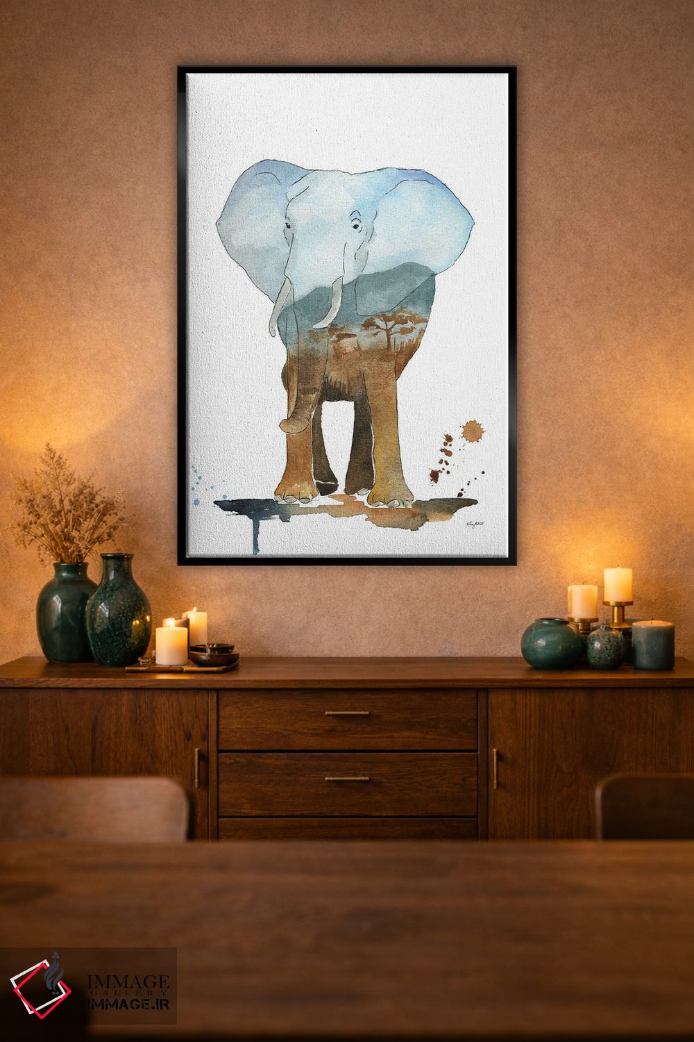 تابلو دکوراتیو فیل طبیعت اثر کلسی مک نت - D1B
