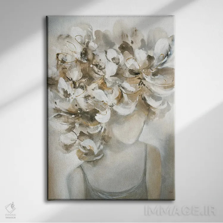 تابلو دکوراتیو بانوی فلورا III اثر کی. ناری - نمای روبهرو روی دیوار