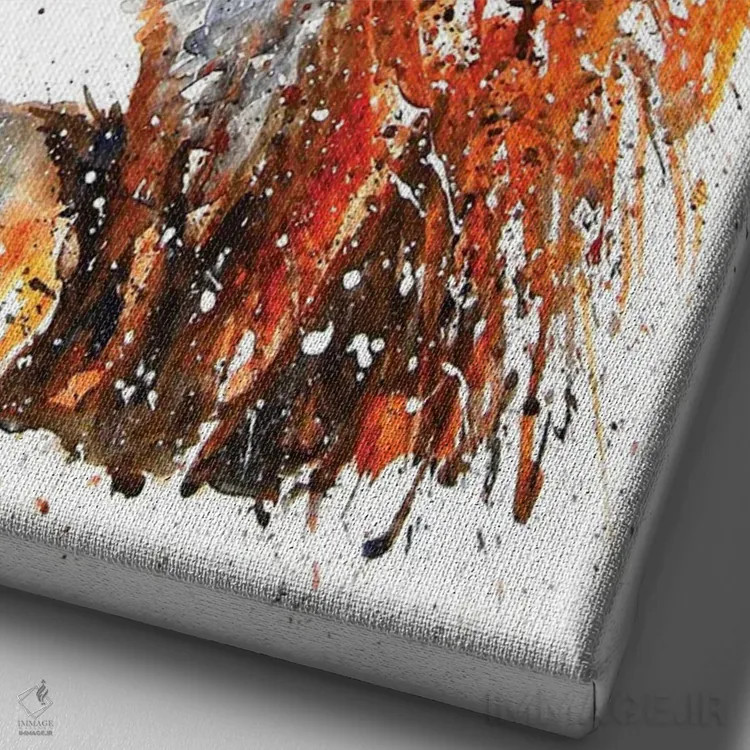 تابلو دکوراتیو روباه III اثر کنستانتین کالینین - نمای نزدیک بافت بوم