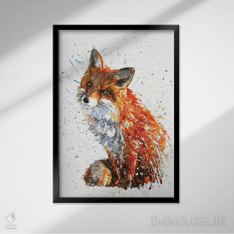 تابلو دکوراتیو روباه III اثر کنستانتین کالینین - نمای قابدار مشکی