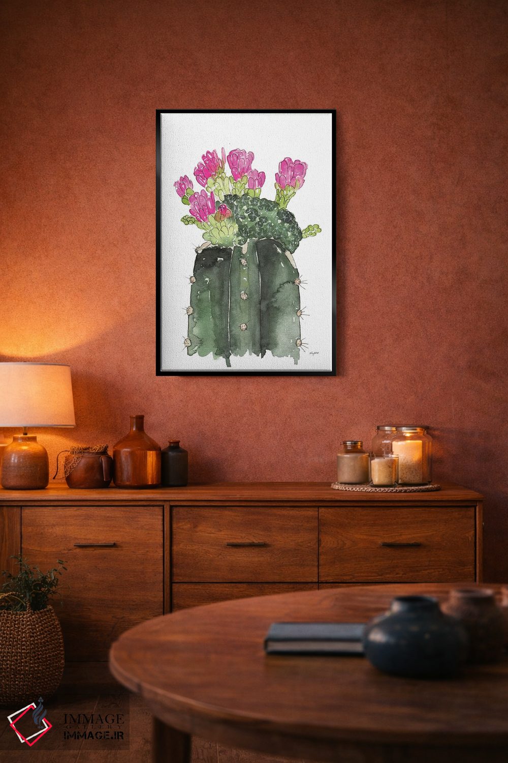 تابلو مینیمال کاکتوس شکوفه دار اثر کلسی مک نت - D5B