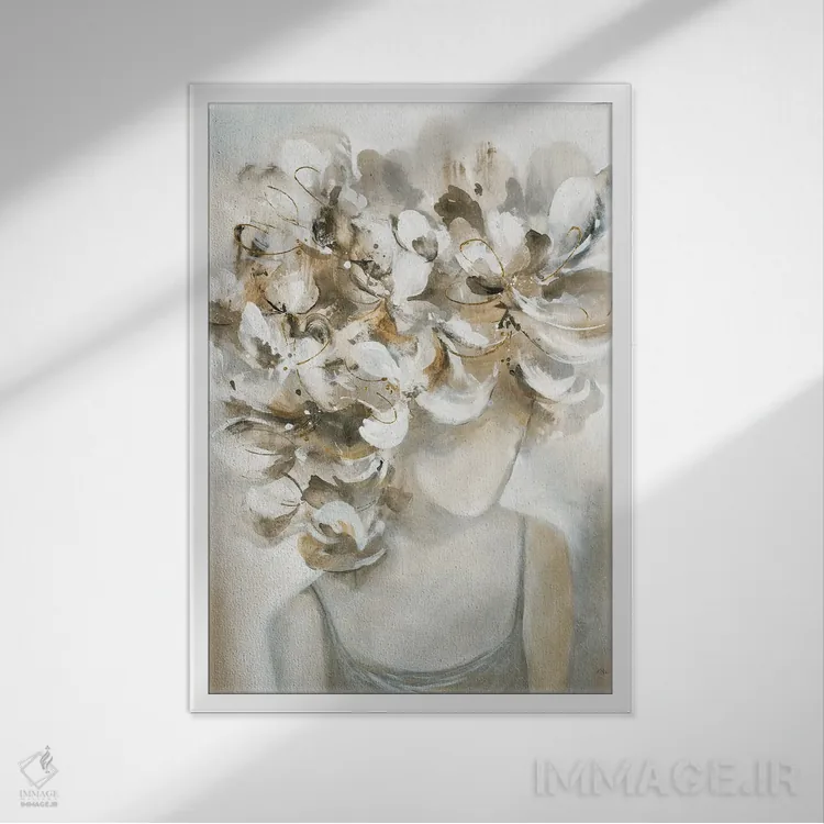 تابلو دکوراتیو بانوی فلورا III اثر کی. ناری - نمای قابدار سفید