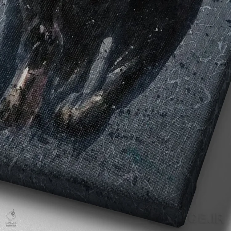 تابلو دکوراتیو بوفالو اثر کنستانتین کالینین - نمای نزدیک بافت بوم