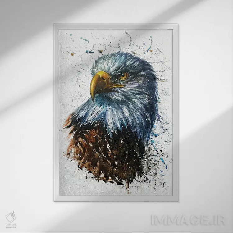 تابلو دکوراتیو عقاب آمریکایی اثر کنستانتین کالینین - نمای قابدار سفید