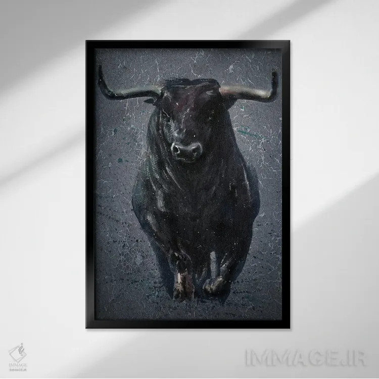 تابلو دکوراتیو بوفالو اثر کنستانتین کالینین - نمای قابدار مشکی