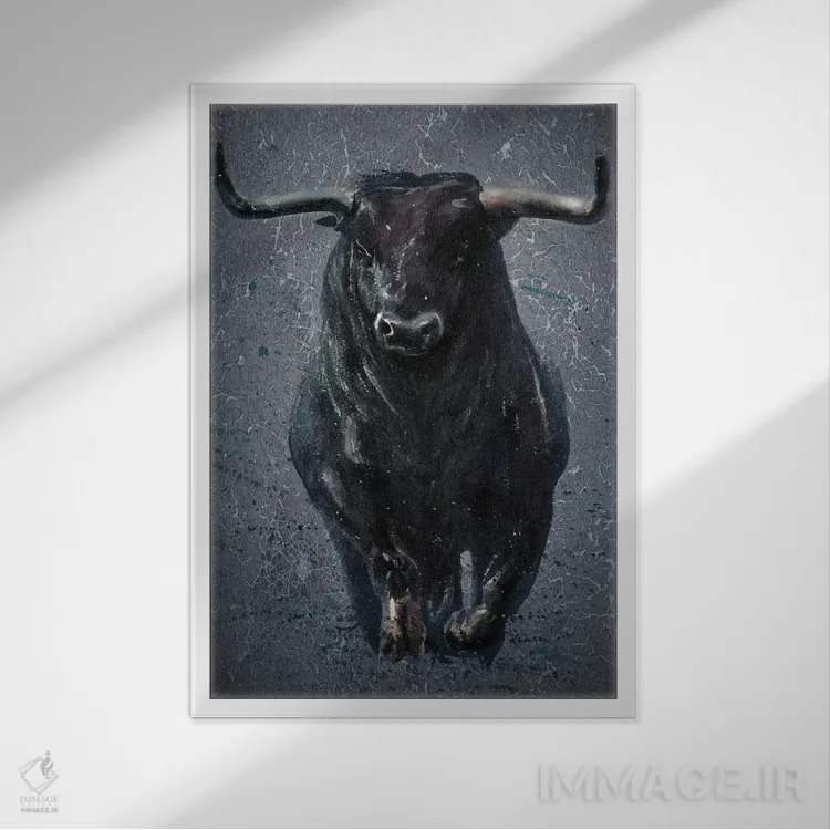 تابلو دکوراتیو بوفالو اثر کنستانتین کالینین - نمای قابدار سفید