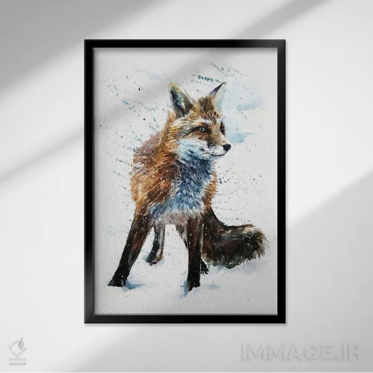 تابلو دکوراتیو روباه IV اثر کنستانتین کالینین - نمای قابدار مشکی