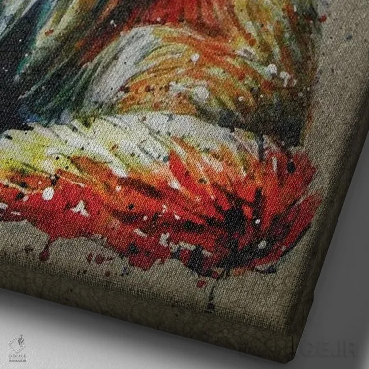 تابلو دکوراتیو روباه اثر کنستانتین کالینین - نمای نزدیک بافت بوم