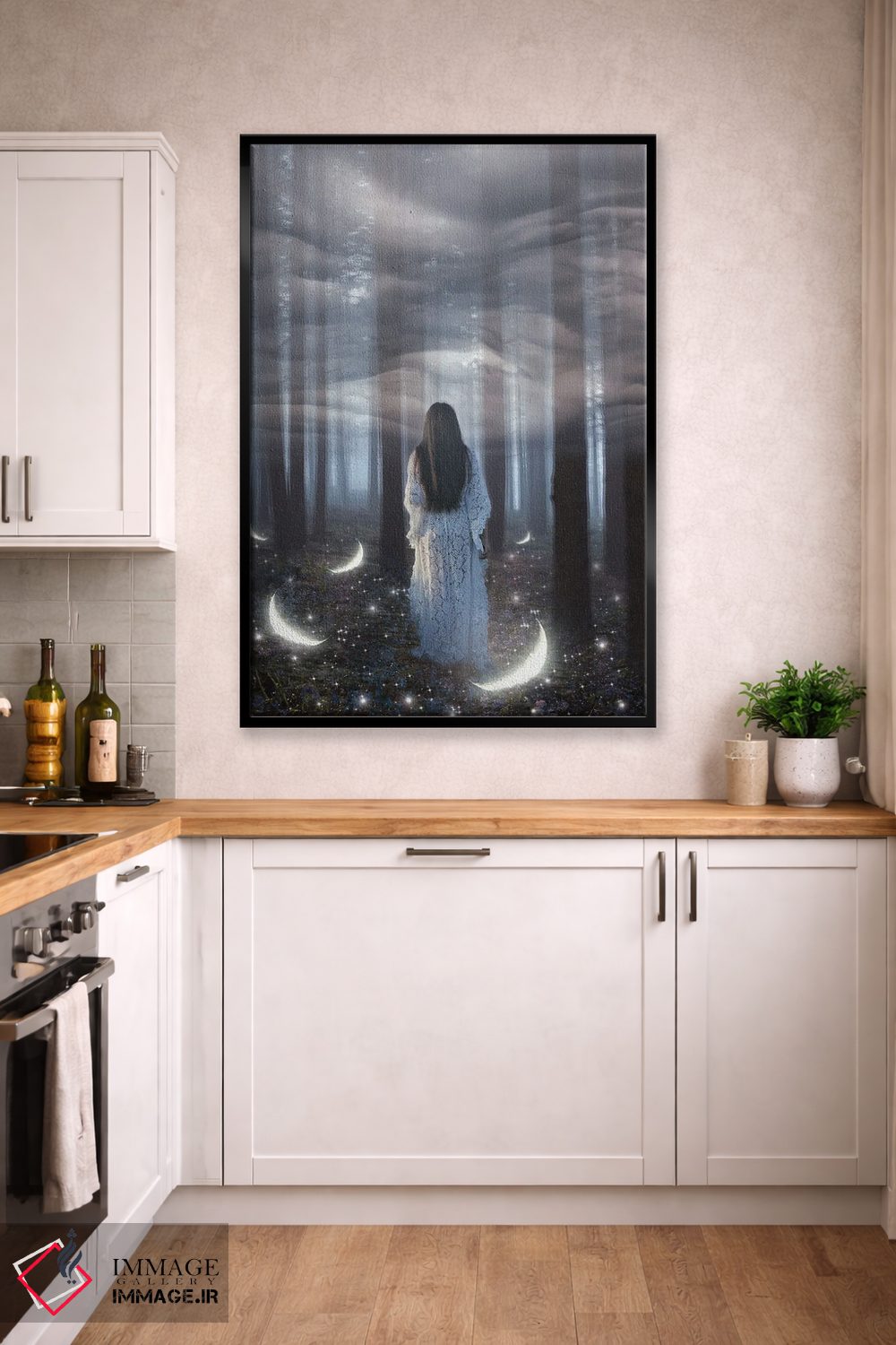 تابلو دکوراتیو به دل جنگل اثر مدنایت مون ویژوالز - D2B