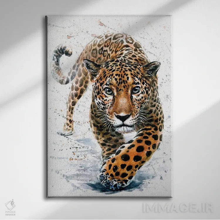 تابلو دکوراتیو یوزپلنگ آمریکایی اثر کنستانتین کالینین - نمای روبهرو روی دیوار