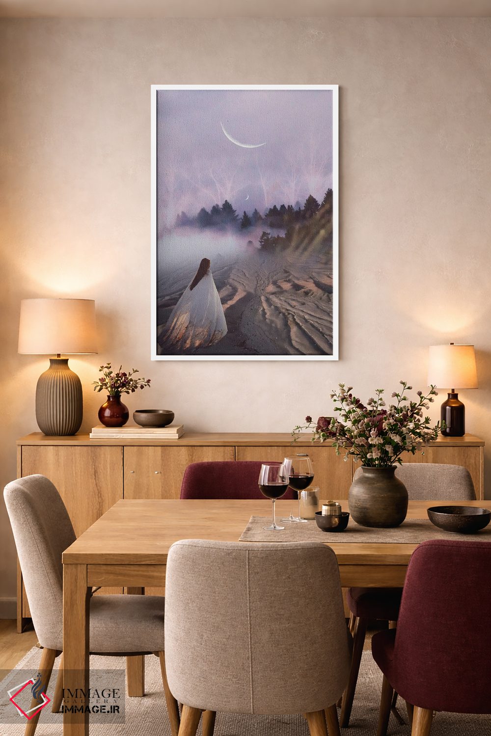 تابلو دکوراتیو اقامت کوتاه اثر مدنایت مون ویژوالز - D4W