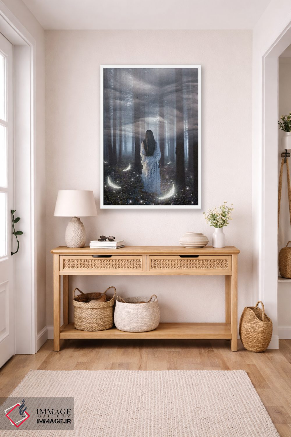 تابلو دکوراتیو به دل جنگل اثر مدنایت مون ویژوالز - D4W