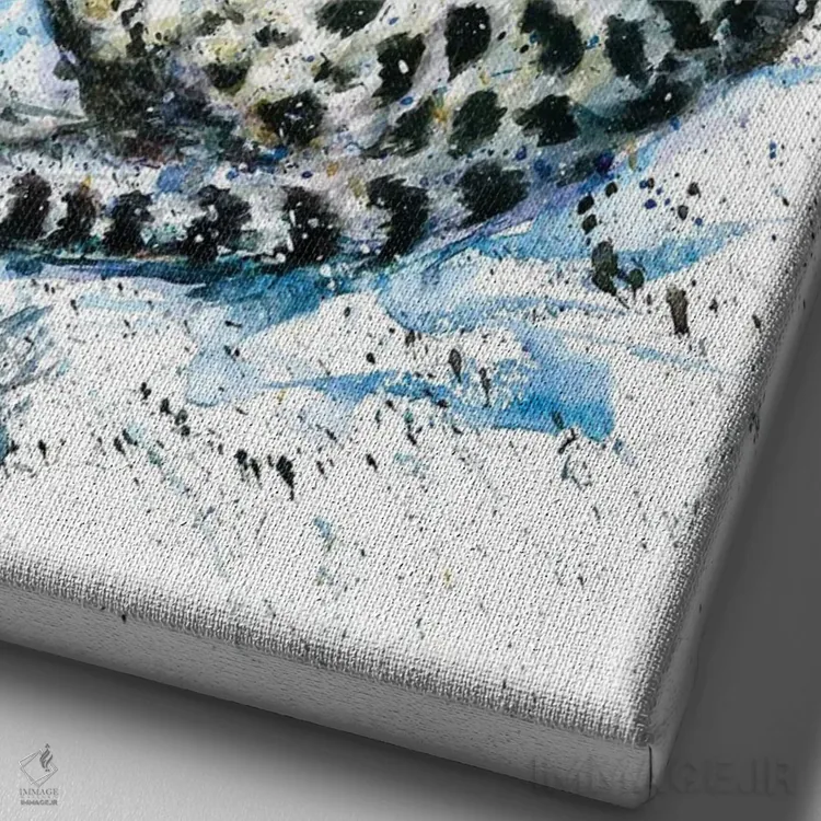 تابلو دکوراتیو پلنگ های برفی کوچک اثر کنستانتین کالینین - نمای نزدیک بافت بوم