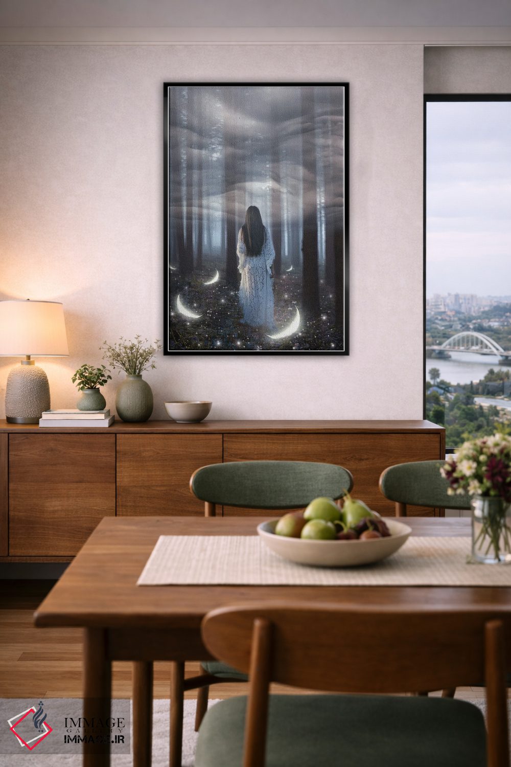 تابلو دکوراتیو به دل جنگل اثر مدنایت مون ویژوالز - D6B