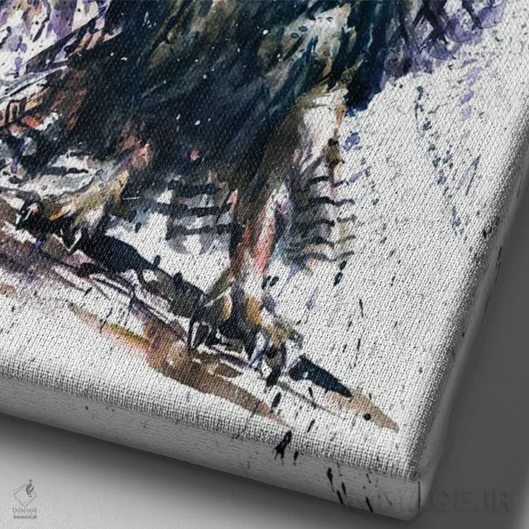 تابلو دکوراتیو جغد III اثر کنستانتین کالینین - نمای نزدیک بافت بوم