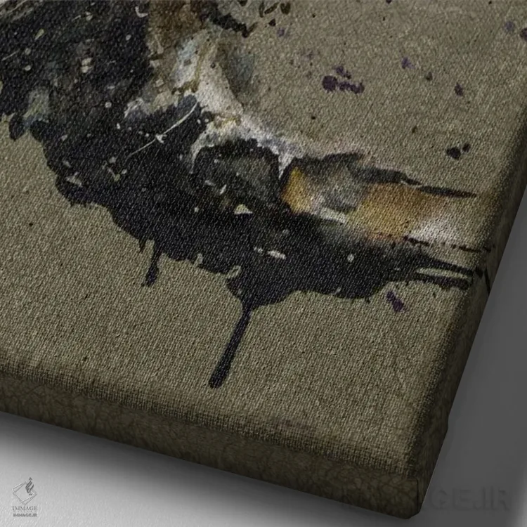 تابلو دکوراتیو جغد اثر کنستانتین کالینین - نمای نزدیک بافت بوم