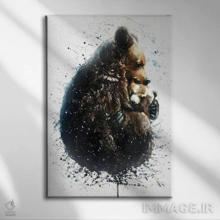 تابلو دکوراتیو خرس ها اثر کنستانتین کالینین - نمای روبهرو روی دیوار