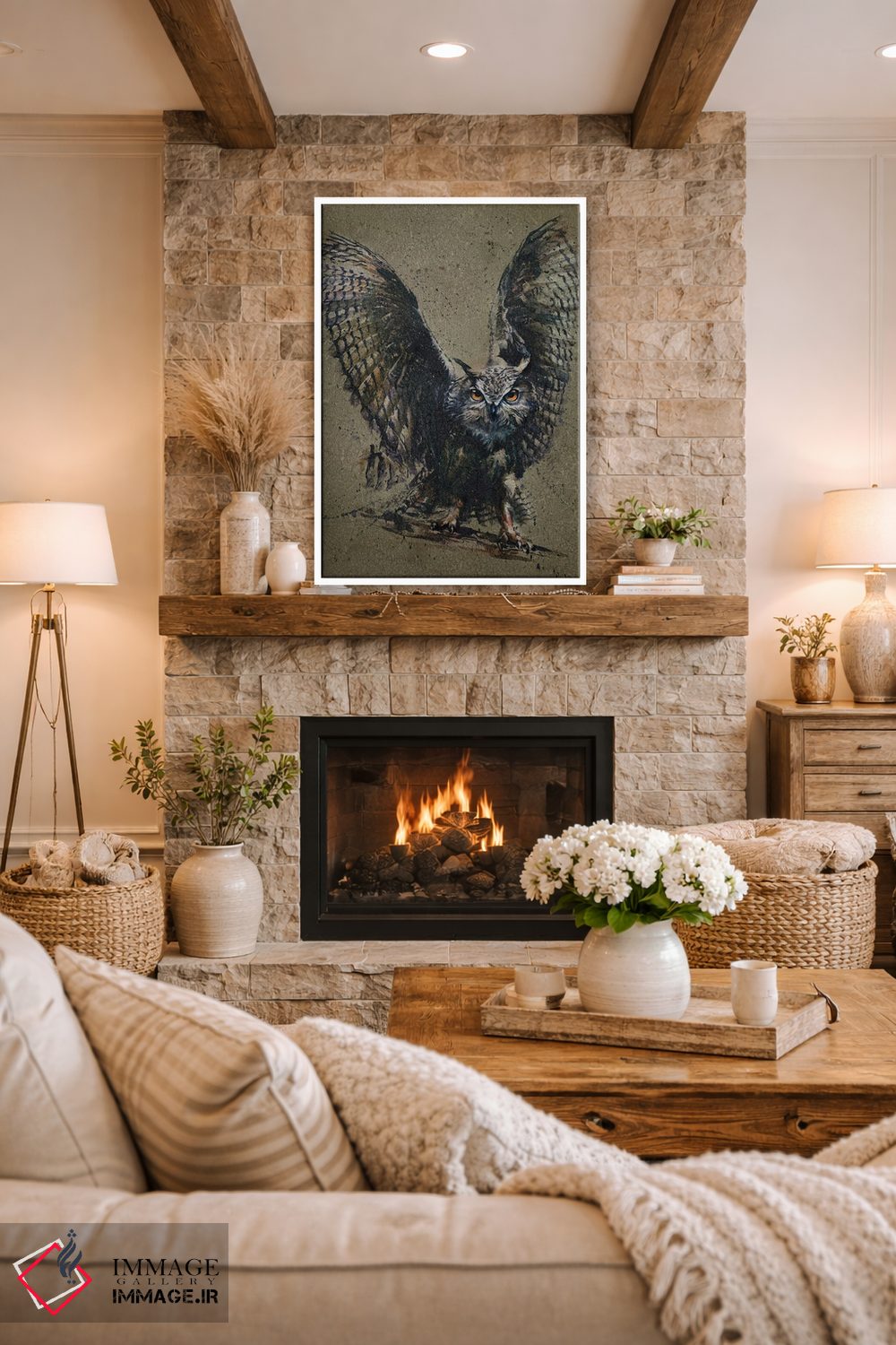 تابلو دکوراتیو جغد اثر کنستانتین کالینین - D1W